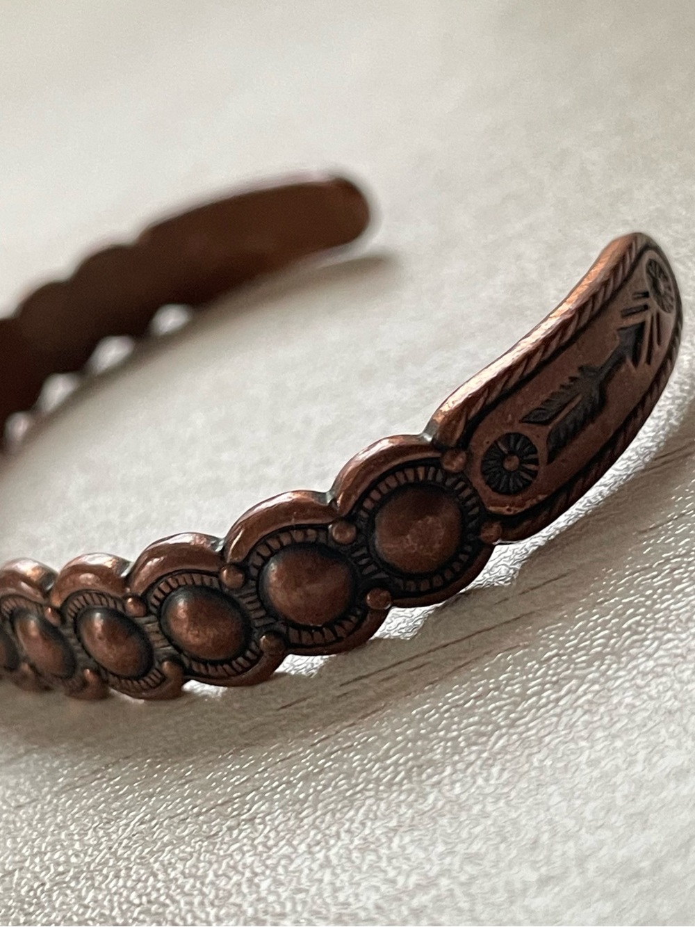 Vintage Southwest Native American Copper Cuff 60s 70s